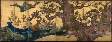 Zypressen Bäume Kano Eitoku Japanisch Ölgemälde